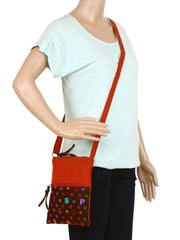 La Borsa Alphabet Print Canvas Sling Bag