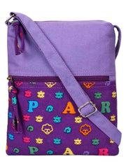 La Borsa Alphabet Print Canvas Sling Bag
