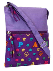 La Borsa Alphabet Print Canvas Sling Bag