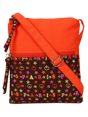 La Borsa Alphabet Print Canvas Sling Bag