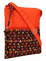 La Borsa Alphabet Print Canvas Sling Bag