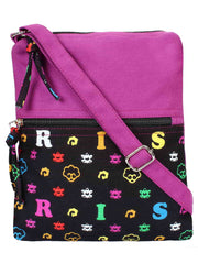 La Borsa Alphabet Print Canvas Sling Bag