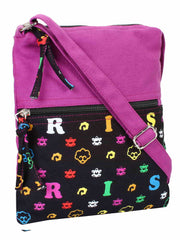 La Borsa Alphabet Print Canvas Sling Bag