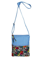 La Borsa Alphabet Print Canvas Sling Bag