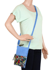 La Borsa Alphabet Print Canvas Sling Bag