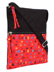 La Borsa Alphabet Print Canvas Sling Bag