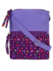 La Borsa Alphabet Print Canvas Sling Bag