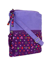 La Borsa Alphabet Print Canvas Sling Bag