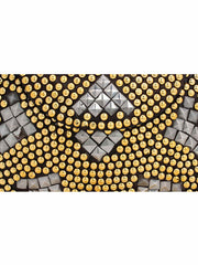 Jewel Gold & Silver Metal Clutch