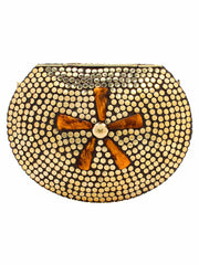 Jewel Gold Metal Clutch