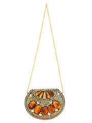 Jewel Gold Metal Clutch