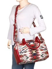 Ikkat Jacquard And Cotton Handbag