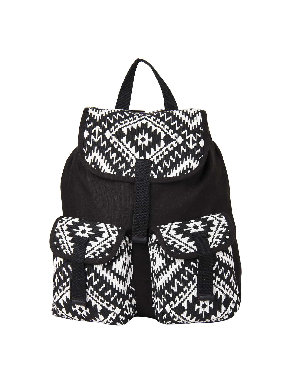 Monochrome Canvas Printed Backpack