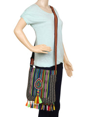 Diamondus Beaded Cotton Sling bag