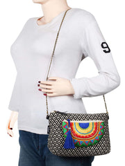 Trendy Cotton Jacquard Sling Bag