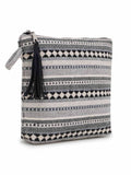 Jacquard & Cotton Canvas Striped Vanity Bag