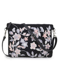 Verdant Floral Embroidered Polysuede & Leatherette Sling Bag