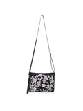 Verdant Floral Embroidered Polysuede & Leatherette Sling Bag