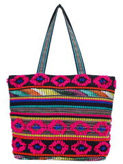 Fleecy Jacquard and Cotton Handbag