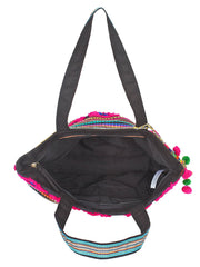 Fleecy Jacquard and Cotton Handbag