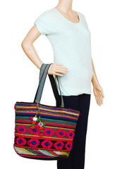 Fleecy Jacquard and Cotton Handbag