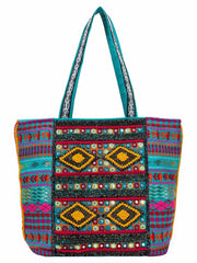 Fleecy Jacquard and Cotton Handbag