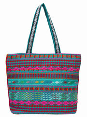 Fleecy Jacquard and Cotton Handbag