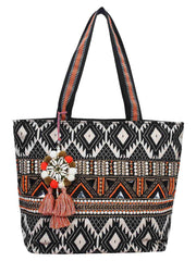Fleecy Jacquard and Cotton Handbag