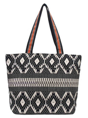 Fleecy Jacquard and Cotton Handbag