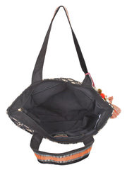 Fleecy Jacquard and Cotton Handbag
