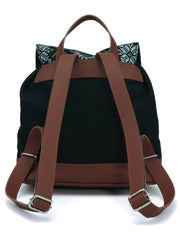 Artsy Geometric & Printed Canvas Backpack