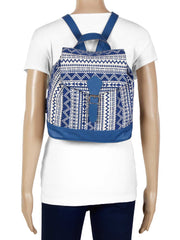 Flock Jacquard Canvas & leatherette Backpack