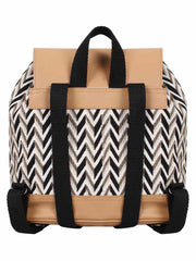 Chevron Cotton Jacquard & PU Backpack