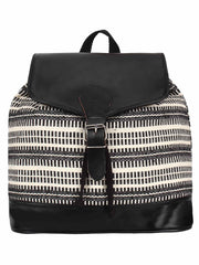 Chevron Cotton Jacquard & PU Backpack