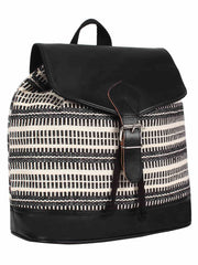 Chevron Cotton Jacquard & PU Backpack