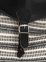 Chevron Cotton Jacquard & PU Backpack
