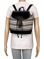 Chevron Cotton Jacquard & PU Backpack