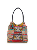Fleecy Beaded Jacquard and Cotton Handbag