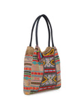 Fleecy Beaded Jacquard and Cotton Handbag