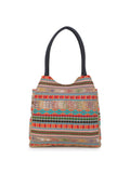 Fleecy Beaded Jacquard and Cotton Handbag