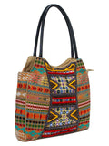 Fleecy Beaded Jacquard and Cotton Handbag