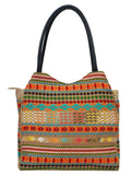 Fleecy Beaded Jacquard and Cotton Handbag