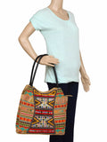 Fleecy Beaded Jacquard and Cotton Handbag