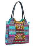 Fleecy Beaded Jacquard and Cotton Handbag