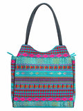 Fleecy Beaded Jacquard and Cotton Handbag