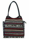 Fleecy Beaded Jacquard and Cotton Handbag