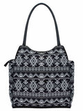 Fleecy Beaded Jacquard and Cotton Handbag