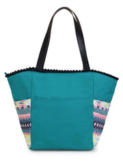 Geomat Acrylic Jacquard & Cotton Canvas Striped Tote Bag
