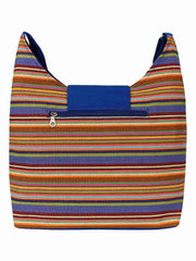 Fringed Striped Cotton Sling Bag