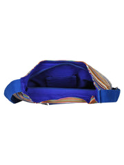 Fringed Striped Cotton Sling Bag